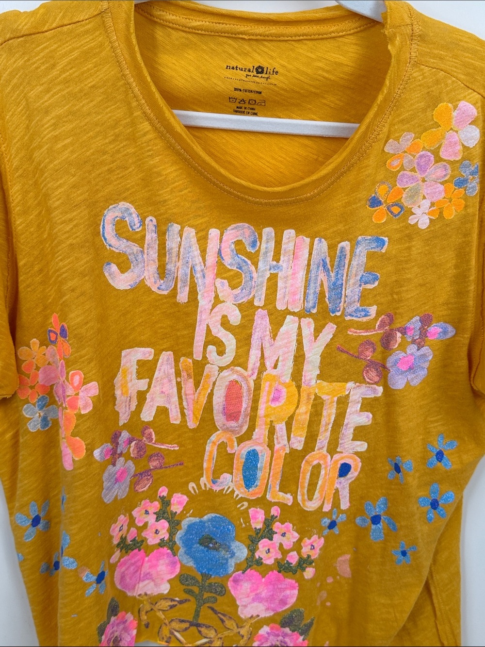 NATURAL LIFE Yellow Floral 'Sunshine Is My Favorite Color' Tee - Picture 7 of 7